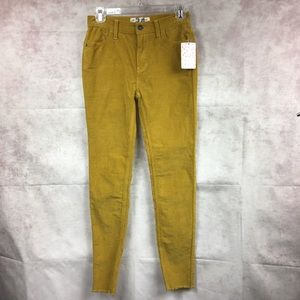 NWT Free People mustard yellow skinny jeans